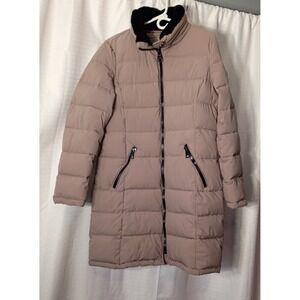 Andrew‎ Marc Puffer Long Coat Zip Up Light Lavender Color Women's Sz Medium NWOT